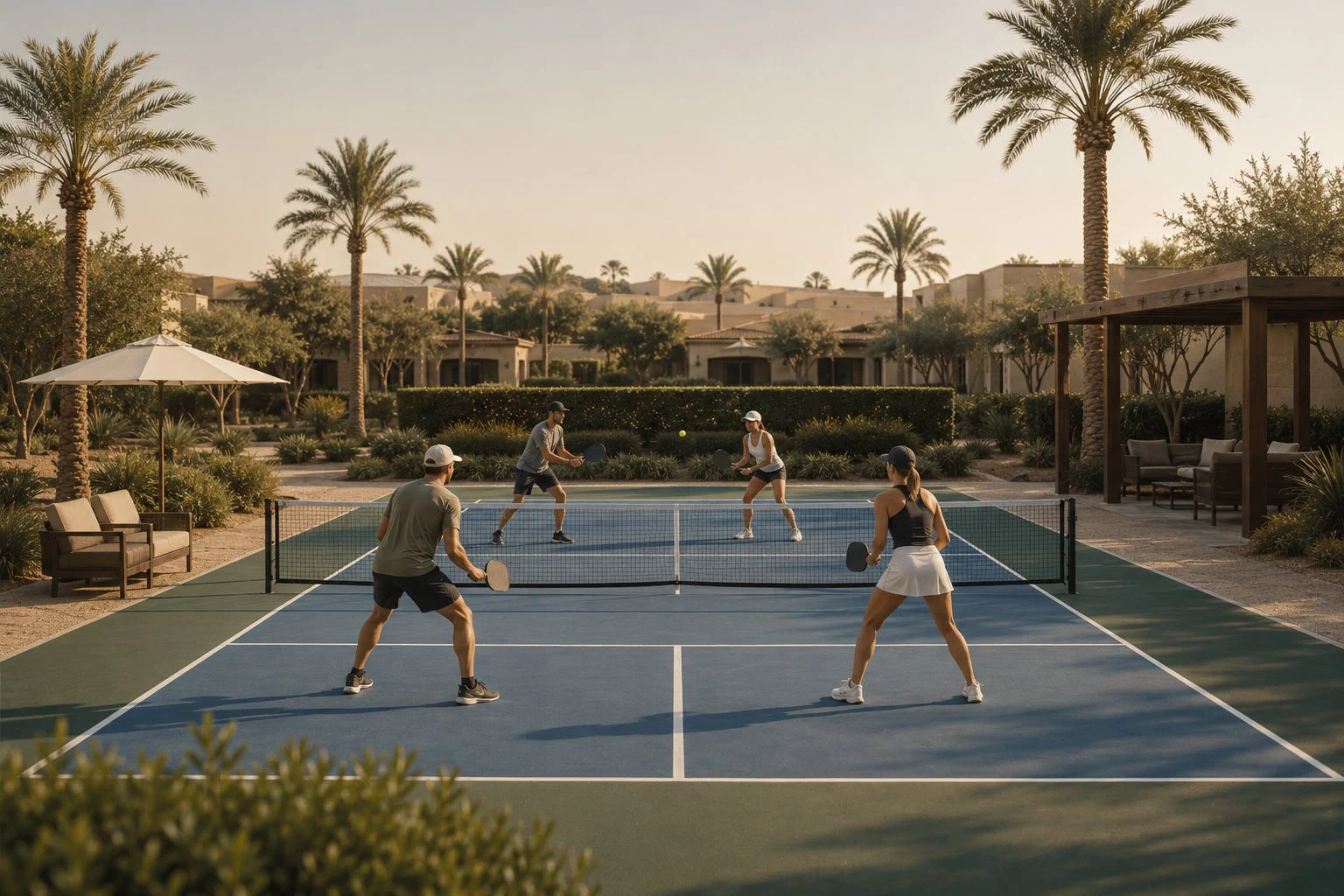 Social pickleball at Desert Palm Racquet Club
