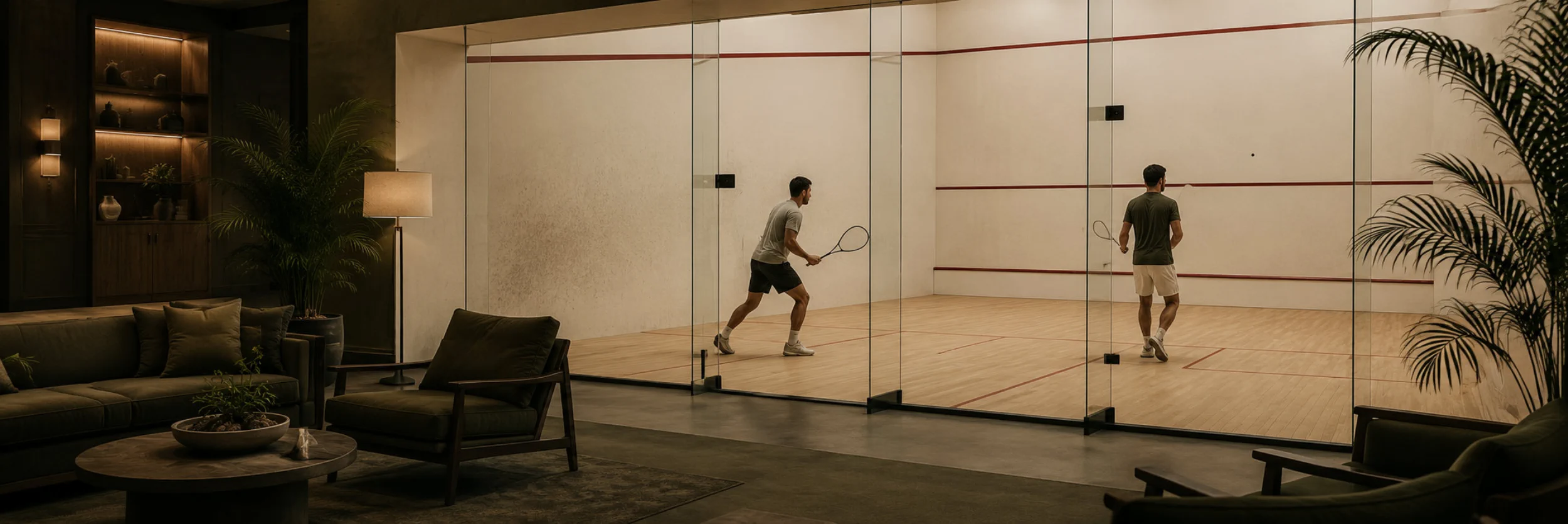Indoor squash court at Desert Palm Racquet Club