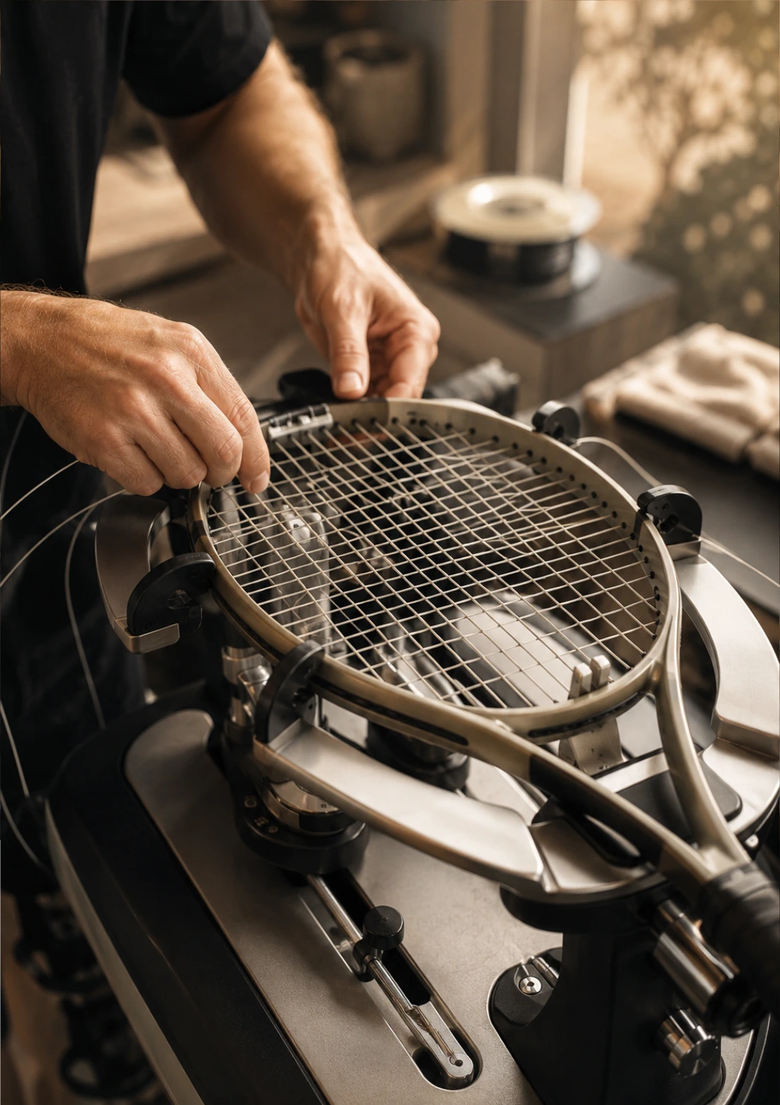 Racket stringing at Desert Palm Racquet Club